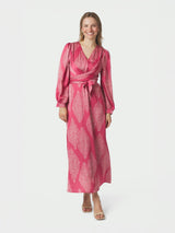 Neo Noir Bretti Paisley Drop Dress - Cherry Pink