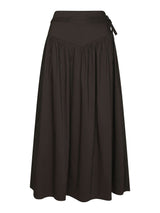 Neo Noir Anais Poplin Skirt - Chocolate Brown