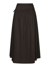Neo Noir Anais Poplin Skirt - Chocolate Brown