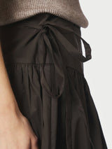 Neo Noir Anais Poplin Skirt - Chocolate Brown