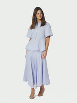 Neo Noir Isabet Stripe Skirt - Blue Stripe