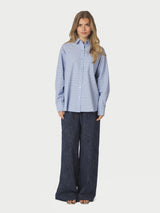 Neo Noir Dalma Triple Check Shirt - Ligt Blue