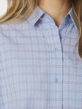 Neo Noir Dalma Triple Check Shirt - Ligt Blue