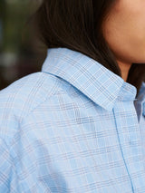 Neo Noir Dalma Triple Check Shirt - Ligt Blue