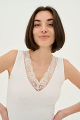 Culture Camilla Rib Top - Spring Gardenia