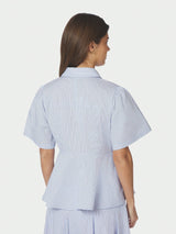 Neo Noir Janelle Stripe Shirt - Blue/Brown