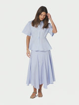 Neo Noir Janelle Stripe Shirt - Blue/Brown