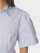 Neo Noir Janelle Stripe Shirt - Blue/Brown