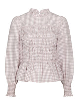 Neo Noir Possa Mini Check Blouse - Light pink
