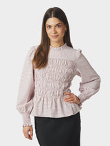 Neo Noir Possa Mini Check Blouse - Light pink