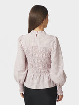 Neo Noir Possa Mini Check Blouse - Light pink