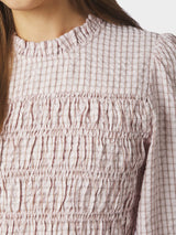Neo Noir Possa Mini Check Blouse - Light pink