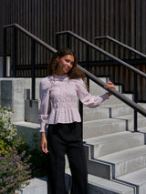 Neo Noir Possa Mini Check Blouse - Light pink