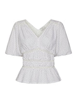 Neo Noir Sapura Mini Dot Blouse - White