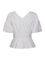 Neo Noir Sapura Mini Dot Blouse - White