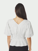 Neo Noir Sapura Mini Dot Blouse - White