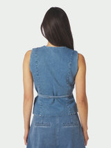 Neo Noir Samara Denim Waistcoat - Blue