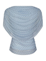 Neo Noir Cottuna Dot Drapy Mesh Top - Light Blue