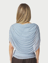 Neo Noir Cottuna Dot Drapy Mesh Top - Light Blue