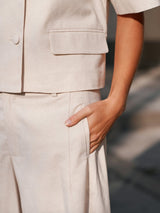 Neo Noir Essiall Linen Pants - Creme