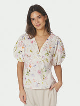 Neo Noir Irina Flower Blouse - Off White