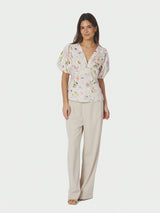 Neo Noir Irina Flower Blouse - Off White