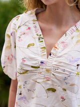 Neo Noir Irina Flower Blouse - Off White