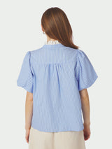 Neo Noir Ulia Stripe Blouse - Blue Stripe