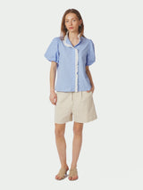 Neo Noir Ulia Stripe Blouse - Blue Stripe