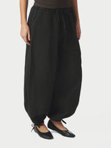 Neo Noir Roxane Balloon Linen Pants - Black