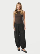 Neo Noir Roxane Balloon Linen Pants - Black