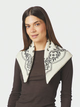 Neo Noir Adelina Paisley Knit Scarf - Off White
