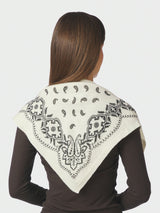 Neo Noir Adelina Paisley Knit Scarf - Off White