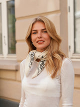 Neo Noir Adelina Paisley Knit Scarf - Off White