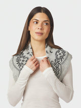 Neo Noir Adelina Paisley Knit Scarf - Grey Melange