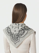 Neo Noir Adelina Paisley Knit Scarf - Grey Melange