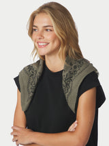 Neo Noir Adelina Paisley Knit Scarf - Army