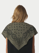 Neo Noir Adelina Paisley Knit Scarf - Army