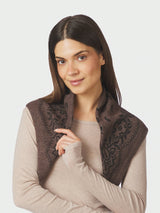 Neo Noir Adelina Paisley Knit Scarf - Brown Melange