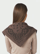 Neo Noir Adelina Paisley Knit Scarf - Brown Melange