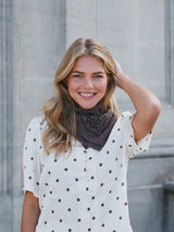 Neo Noir Adelina Paisley Knit Scarf - Brown Melange