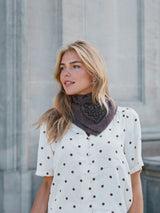 Neo Noir Adelina Paisley Knit Scarf - Brown Melange