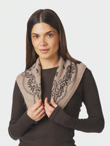 Neo Noir Adelina Paisley Knit Scarf - Beige Melange