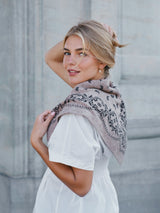 Neo Noir Adelina Paisley Knit Scarf - Beige Melange