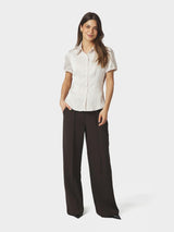 Neo Noir Lyselle Heavy Sateen Shirt - Pearl