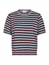 Neo Noir Missy Stripe Knit Tee - Wine