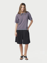 Neo Noir Missy Stripe Knit Tee - Wine