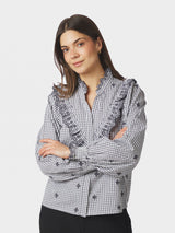 Neo Noir Degas Check Blouse - Grey