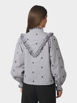 Neo Noir Degas Check Blouse - Grey