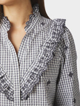 Neo Noir Degas Check Blouse - Grey